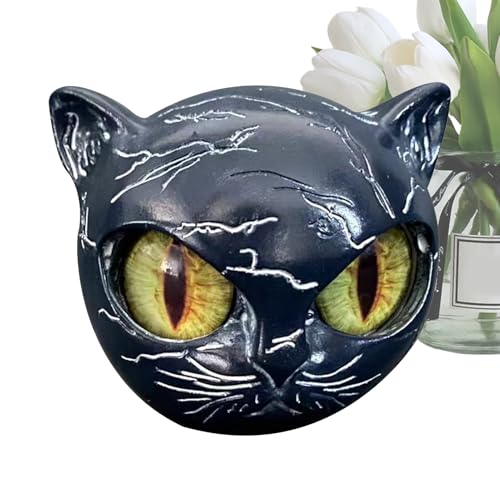 黒い猫の陶器彫刻 中型 モダンデザイン 黒猫のオブジェ 陶器 置物 猫 cat アート インテリア ねこ